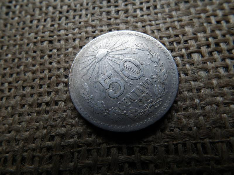 Mexikó, 50 centavos, 1921, fél peso
