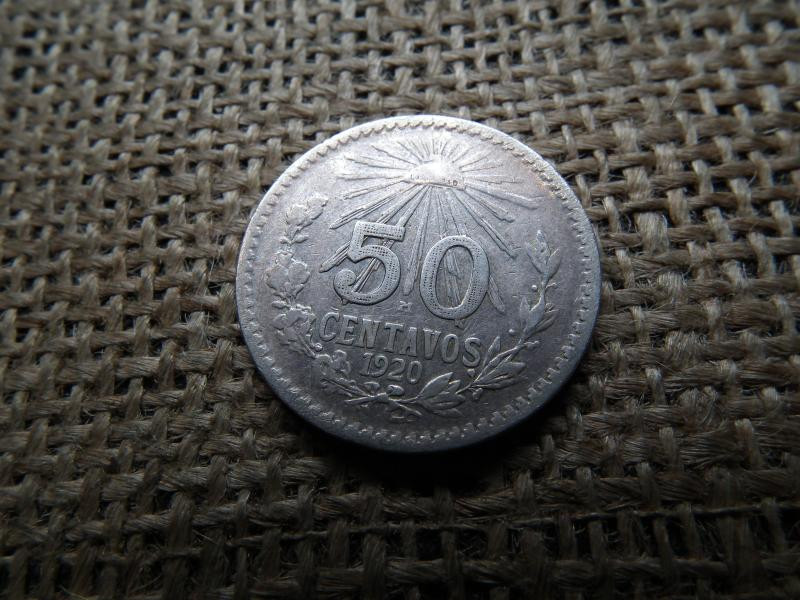 Mexikó, 50 centavos, 1920, ezüst fél peso
