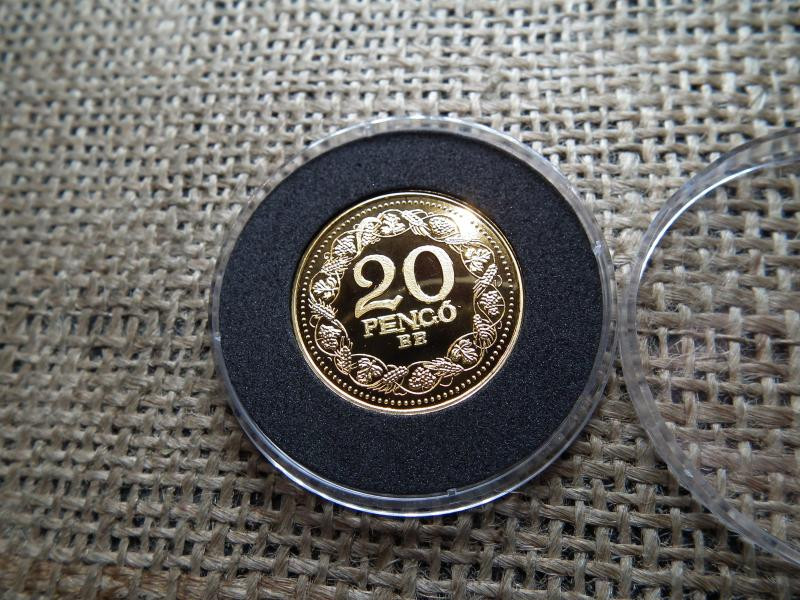 Ezüst 20 pengő, 1928, aranyozott utánveret