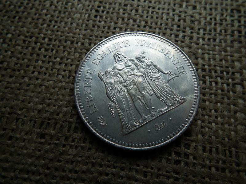 Franciaország, 50 frank, 1974, ezüst