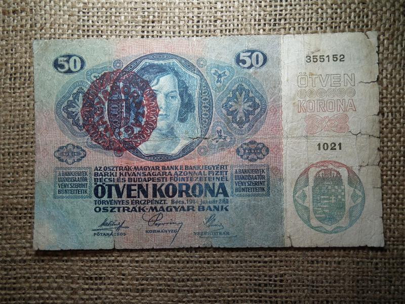 50 korona, 1914, Magyarország felülbélyegzéssel