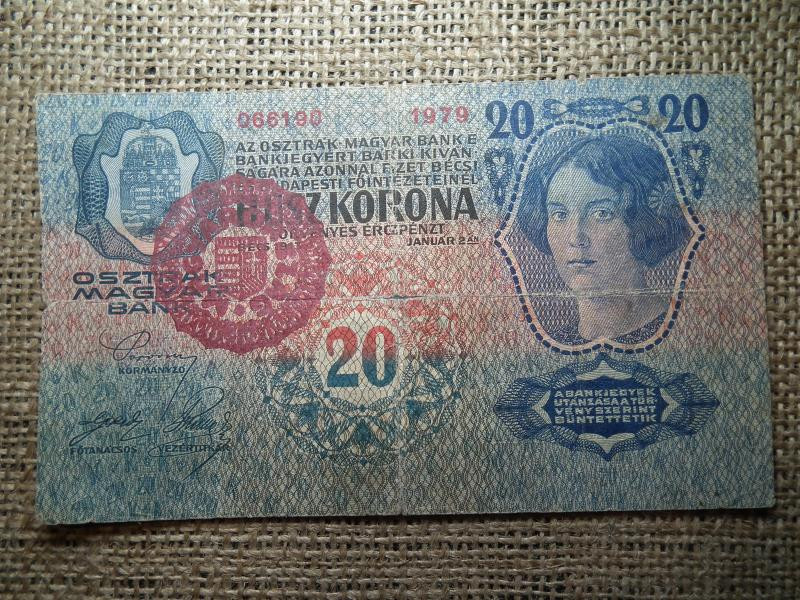 20 korona, 1913, Magyarország felülbélyegzéssel