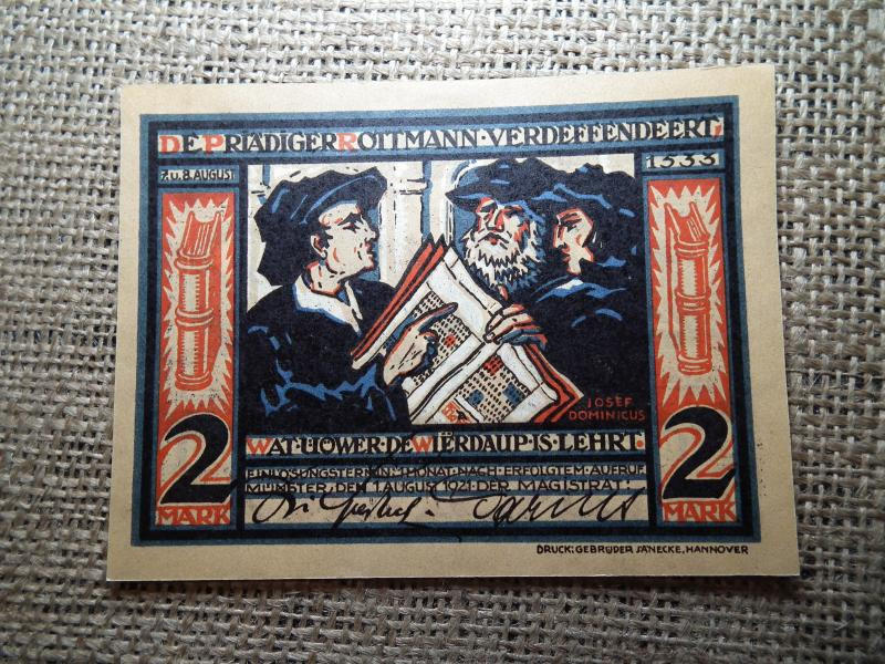 Notgeld, 2 márka, 1921, hajtatlan