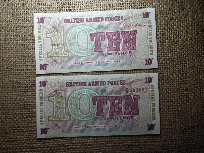 Anglia, 10 New Pence 1972, Brit fegyveres erők 6. sorozat