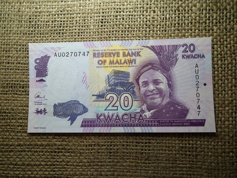 Malawi 20 Kwacha, 2015, hajtatlan