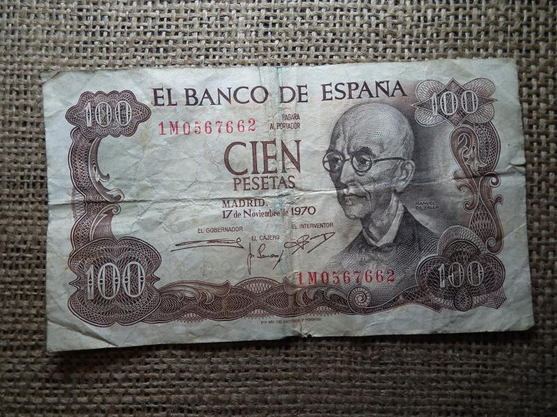 Spanyolország 100 pesetas, 1970