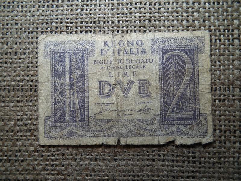 Olaszország 2 lire bankjegy, 1939