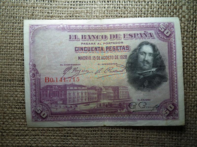 Spanyolország 50 pesetas, 1928, bankjegy