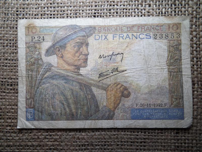 Franciaország 10 francs, 1942, frank