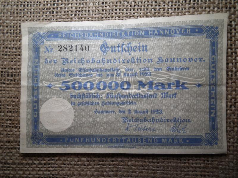 Németország 500000 márka, 1923, Hannover