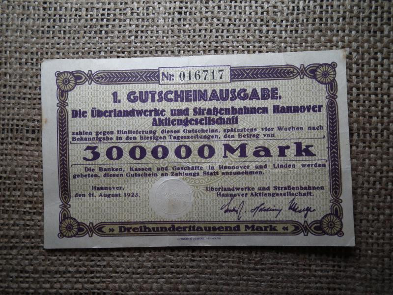 Németország 300000 márka, 1923, Hannover