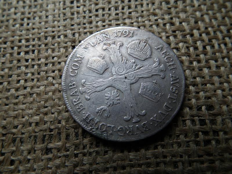 Lipót II. ezüst 1/2 tallér, 1791 H, füles
