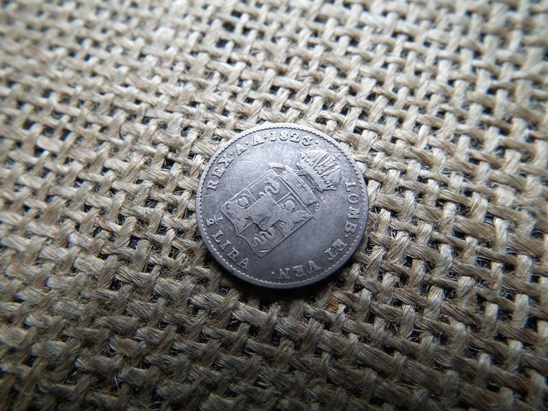 Ferenc, ezüst 1/2 lira, 1823 M, Velence