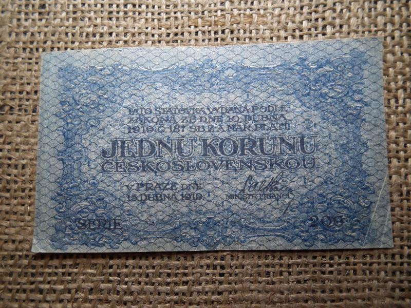 Csehszlovákia 1 korona, 1919, korunu