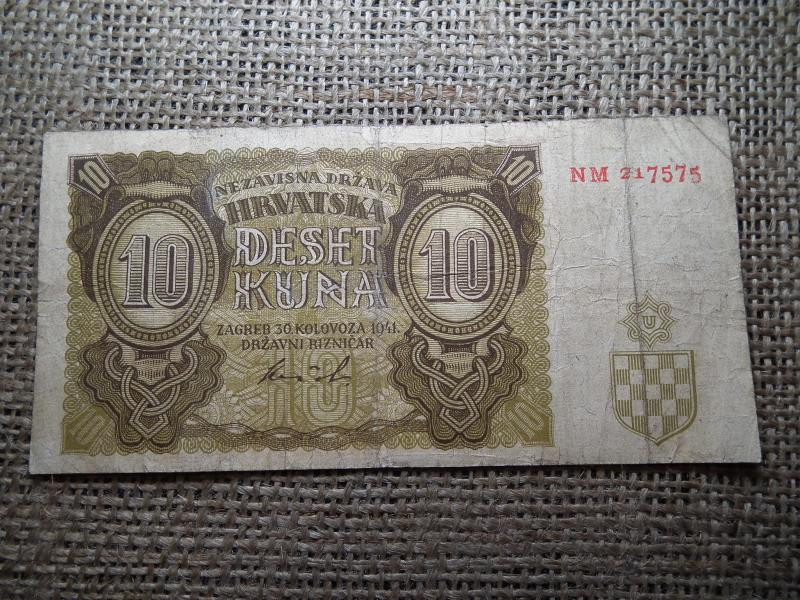Horvátország 10 kuna, 1941, papírpénz