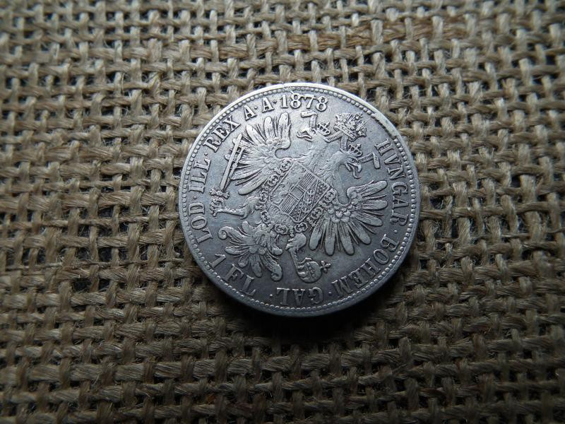 Ezüst 1 florin, 1878, verőtőrepedés, verőtőcsorbulás