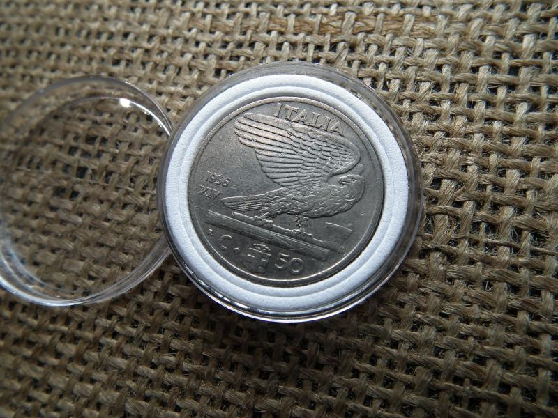 Olaszország 50 centesimi, 1936, ritka