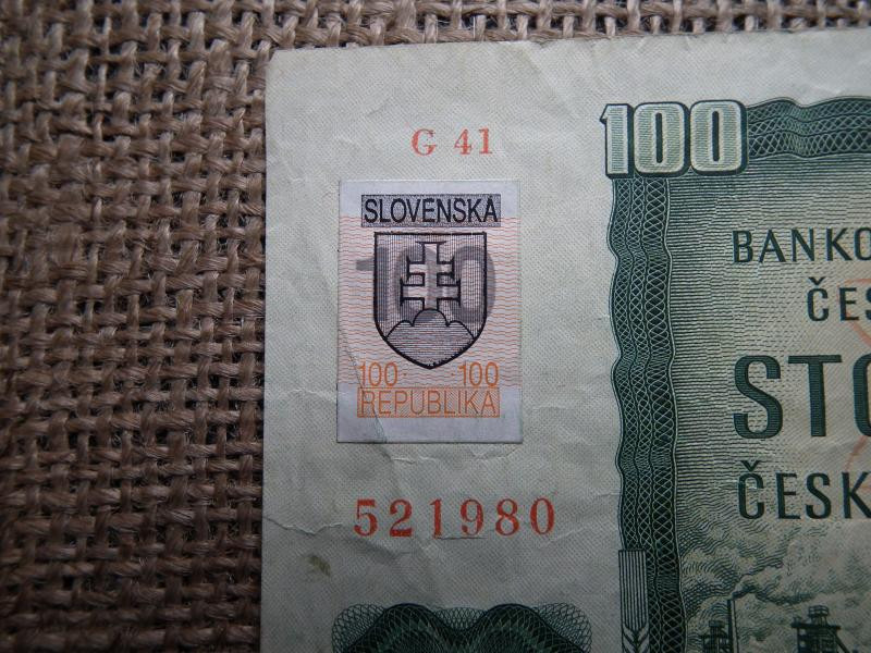 Csehszlovákia 100 korona, 1961, szlovák felülbélyegzéssel