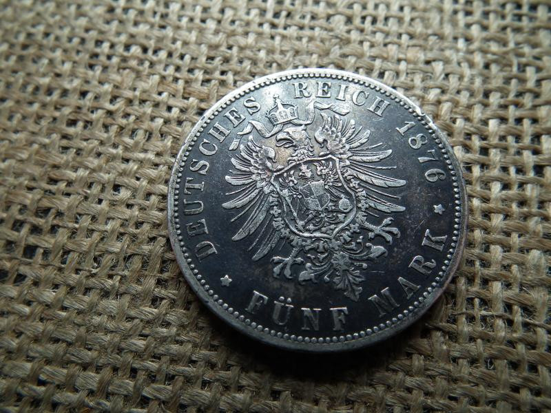 Birodalmi ezüst 5 márka, 1876 B