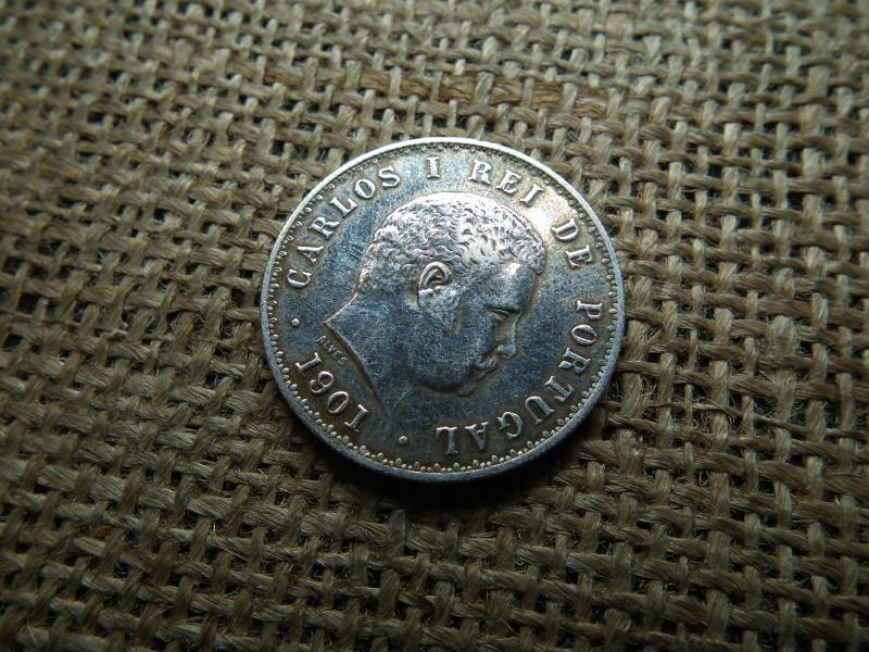 Portugália, 500 Reis, 1901, ezüst