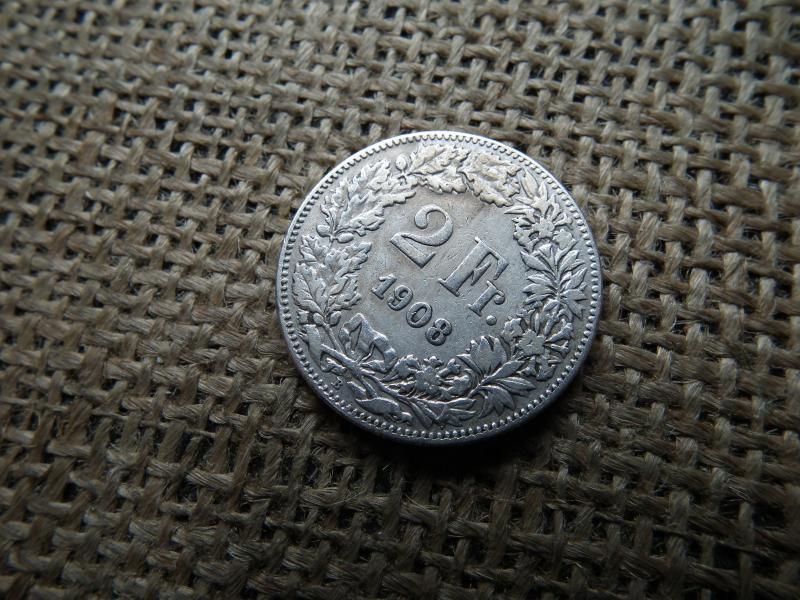 Ezüst 2 francs, 1908, Svájc