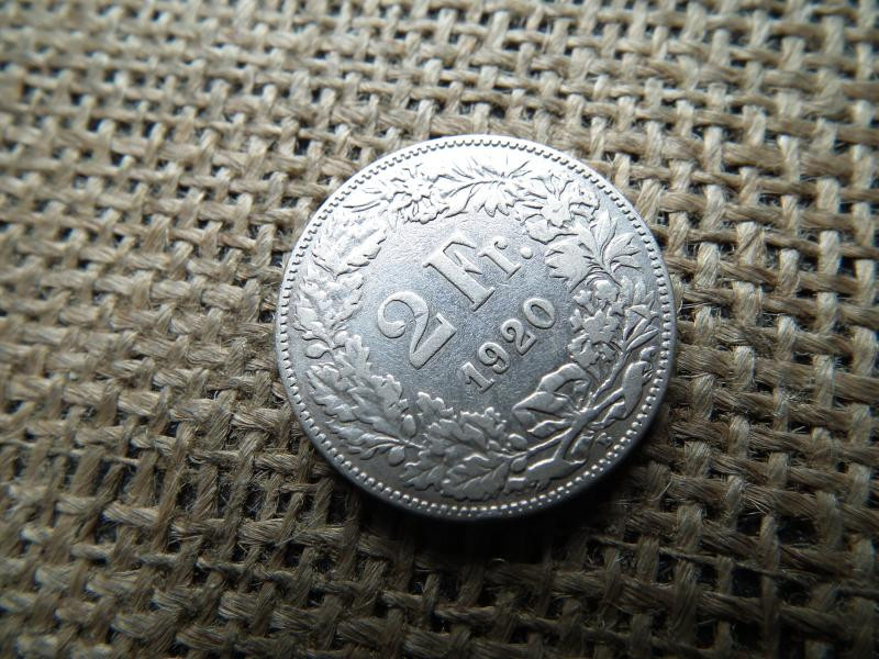 Ezüst 2 frankos érme, 1920, Svájc