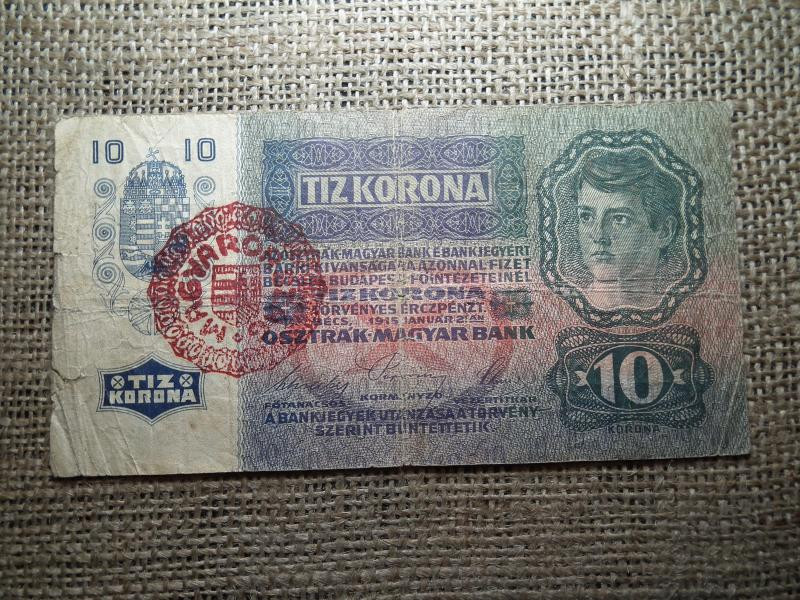 10 korona, 1915, Magyarország, felülbélyegzés