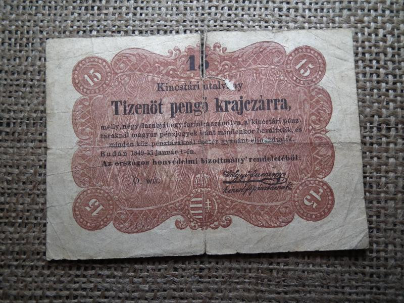 Kossuth Bankó, 1849, 15 krajcár