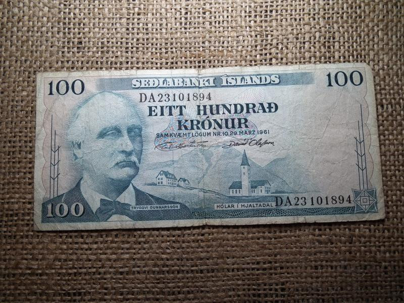 Izland 100 korona bankjegy, 1961, 1965-1980