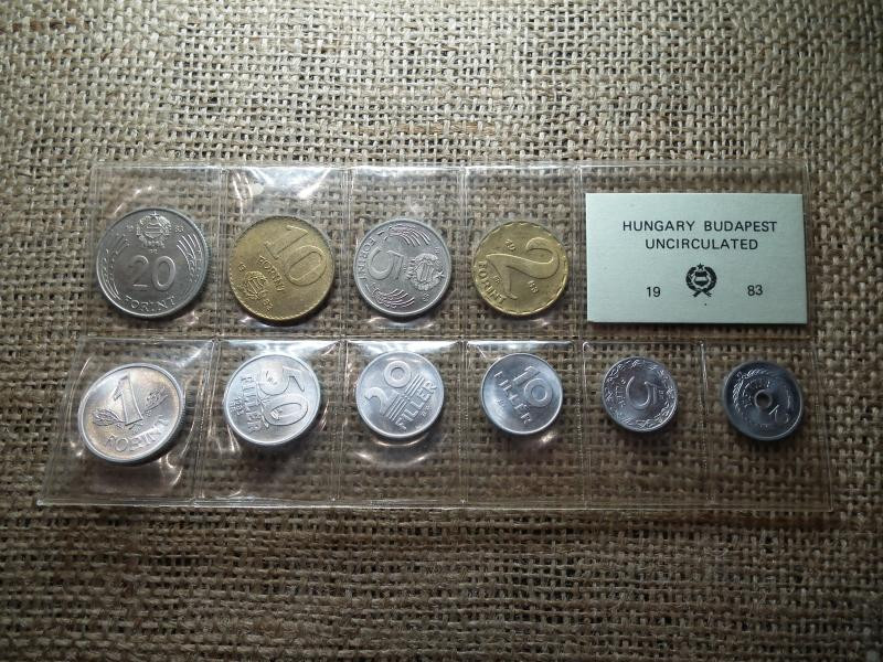 1983-as forint és fillér sor, hibás veret, fóliás