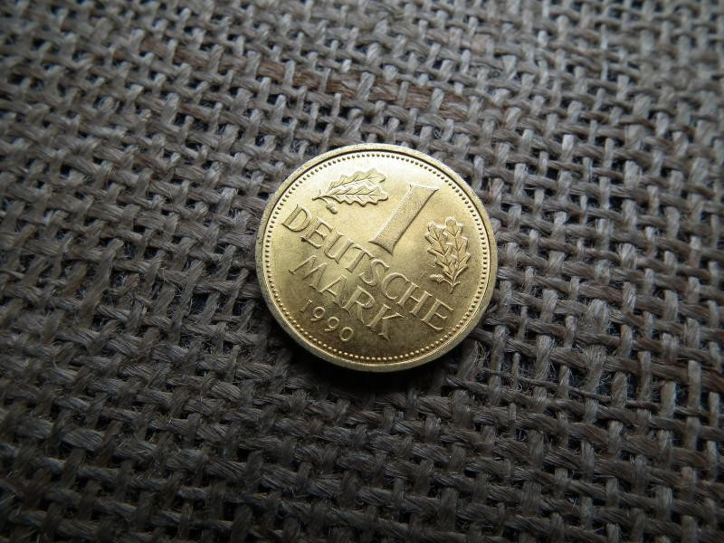 Németország 1 márka, 1990, aranyozott