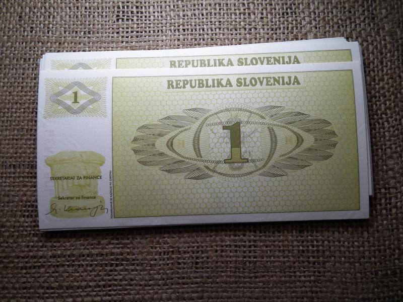 Szlovénia 1 tolar bankjegy, 1990, hajtatlan