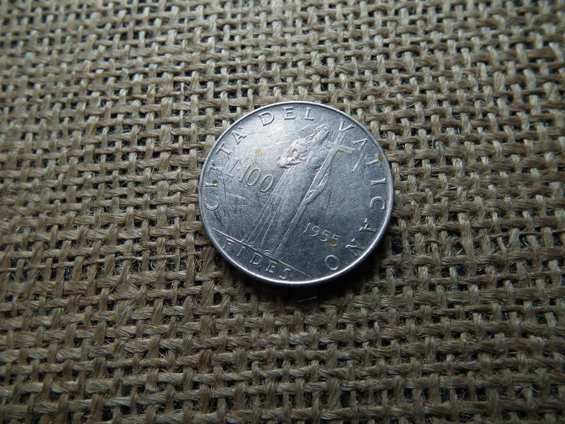 Vatikán 100 lire, 1955, Líra