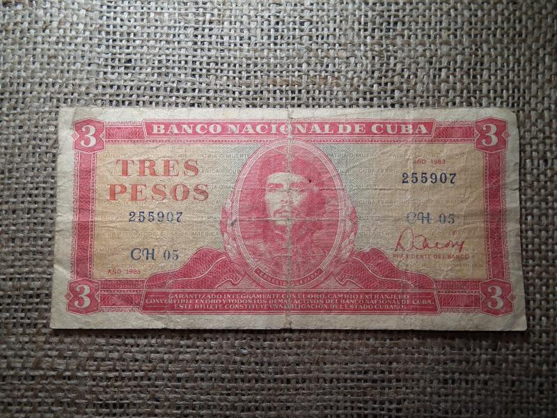 Kuba 3 pesos bankjegy, 1983, Ernesto Che Guevara