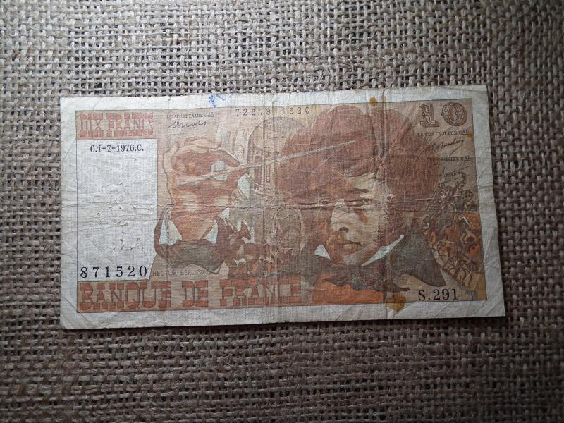 Franciaország 10 francs bankjegy, 1971