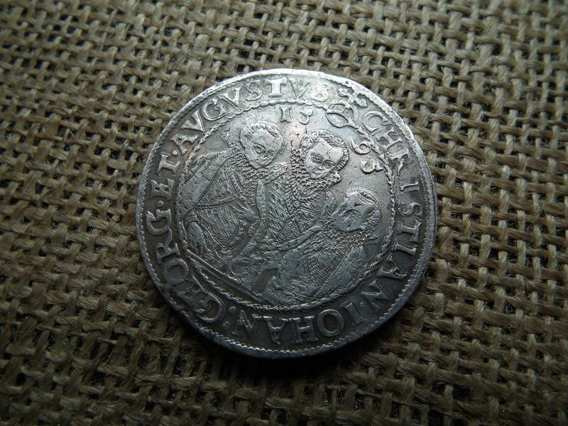 Szász ezüst 1 tallér, 1595, Christian II, John-George és Augustus