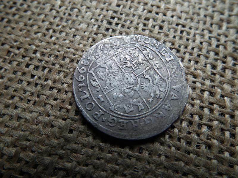 Lengyel 18 groszy érme, 1668, groschen