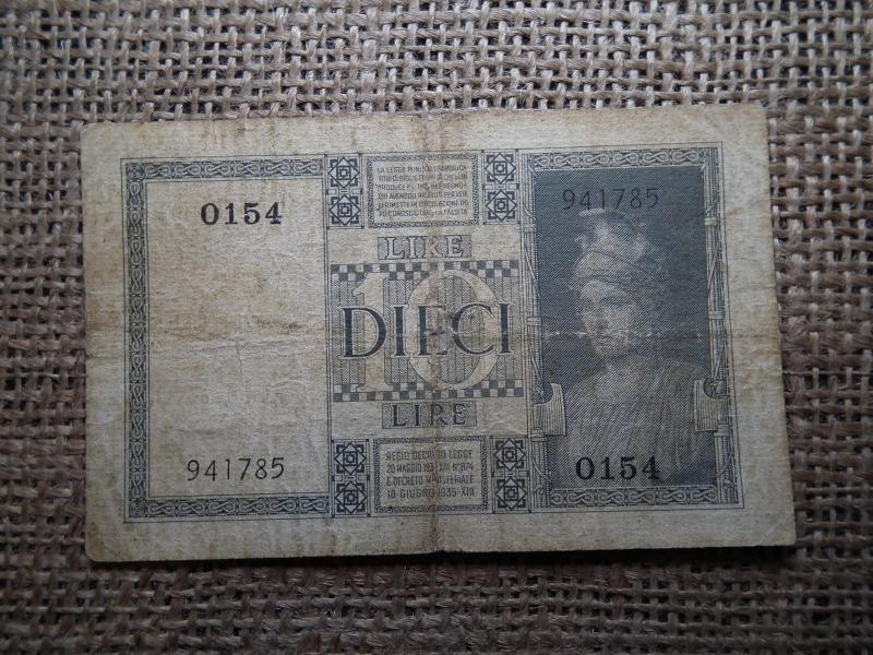 Olaszország 10 Lire, 1935, líra