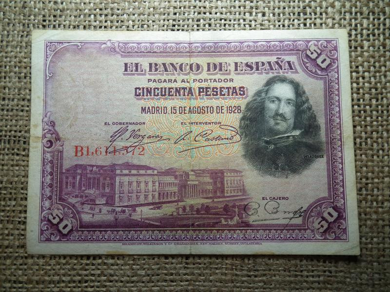 Spanyolország, 50 peseta, 1928