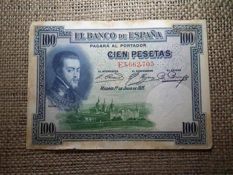Spanyolország, 100 peseta, 1925, papírpénz