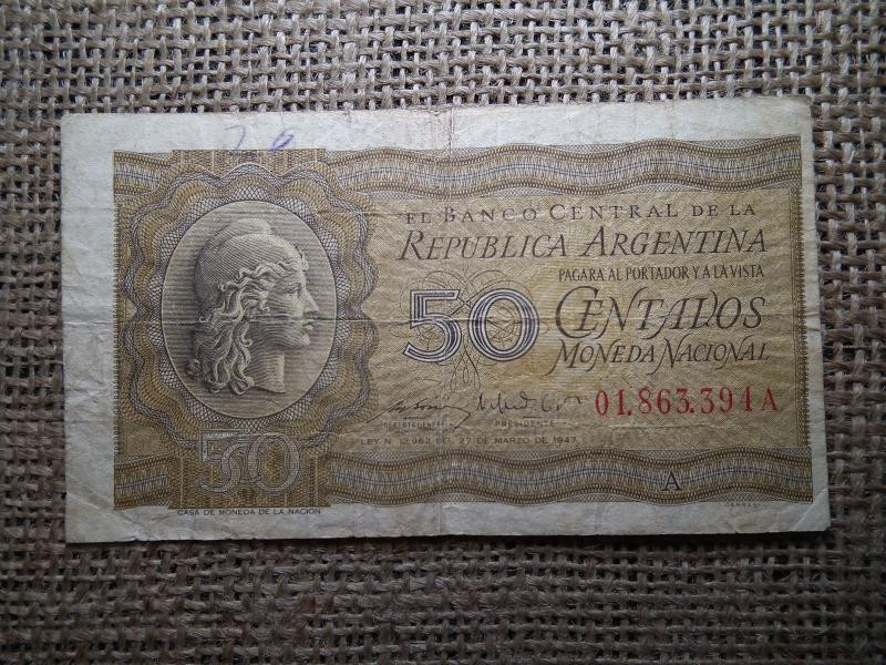Argentína 50 centavos bankjegy, 1947