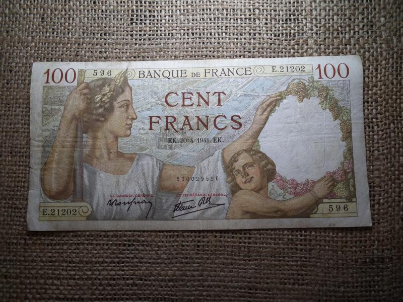 Franciaország 100 francs, 1941, frank