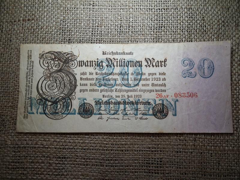 Birodalmi 20 millió márka, 1923, Reichsbanknote