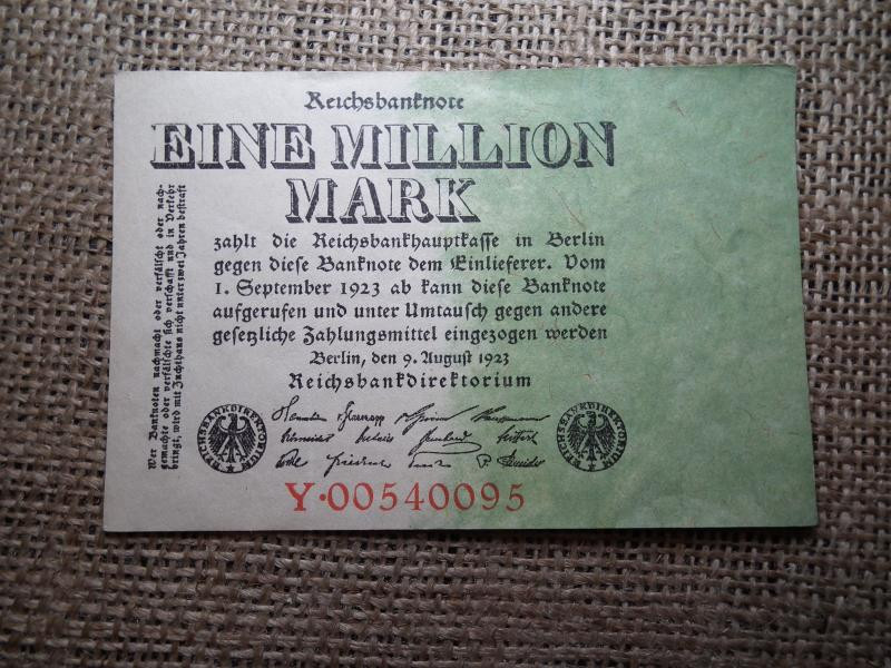 Birodalmi 1 millió márka, 1923, Reichsbanknote