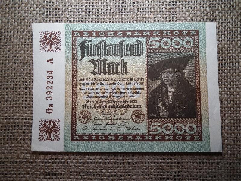 Birodalmi 5000 márka bankjegy, 1922, Reichsbanknote