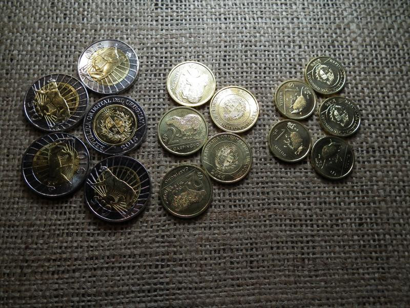 Uruguay 3 peso szett, 2015-2024, verdefényes