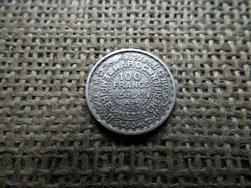 Marokkó 100 francs, 1953, ezüst