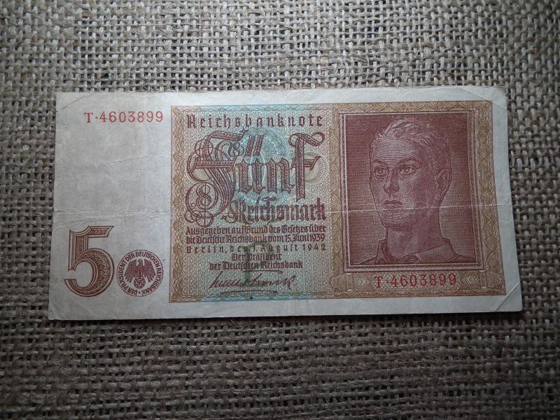 Birodalmi 5 márka, 1942, Reichsbanknote
