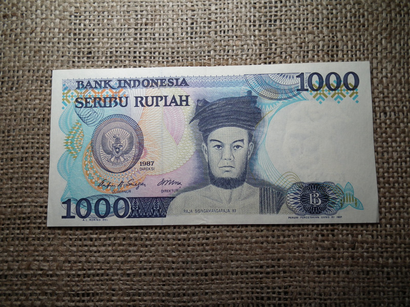 Indonézia 1000 rupiah 1987 bankjegy 