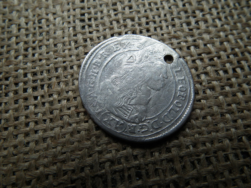 I. Lipót , ezüst 15 krajcár 1676 KB , XV 